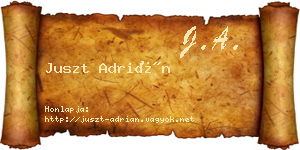 Juszt Adrián névjegykártya