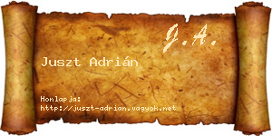 Juszt Adrián névjegykártya